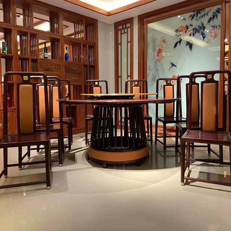 Neuer runder Esstisch aus Palisander im chinesischen Stil